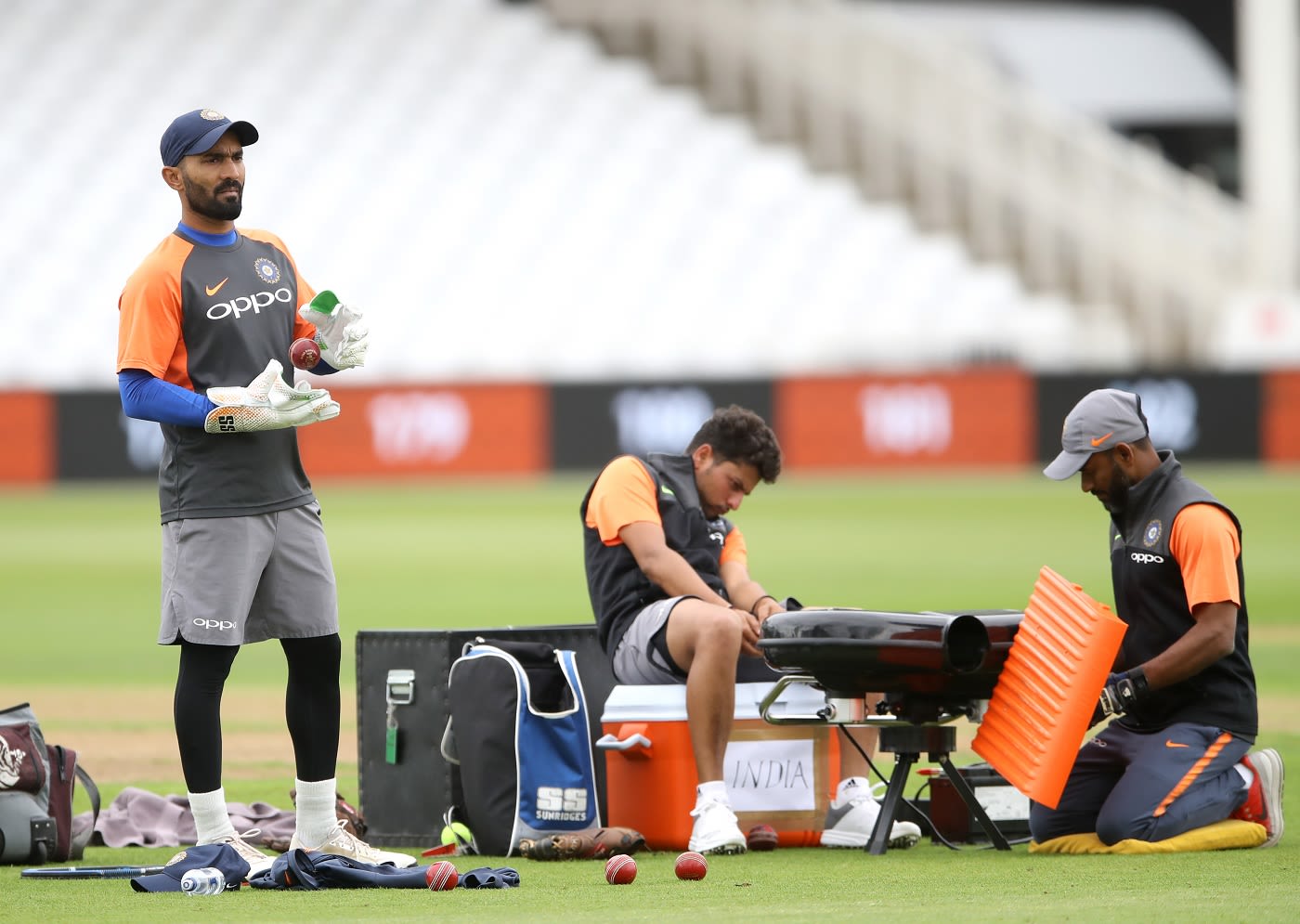 Dinesh Karthik in a contemplative mood at training