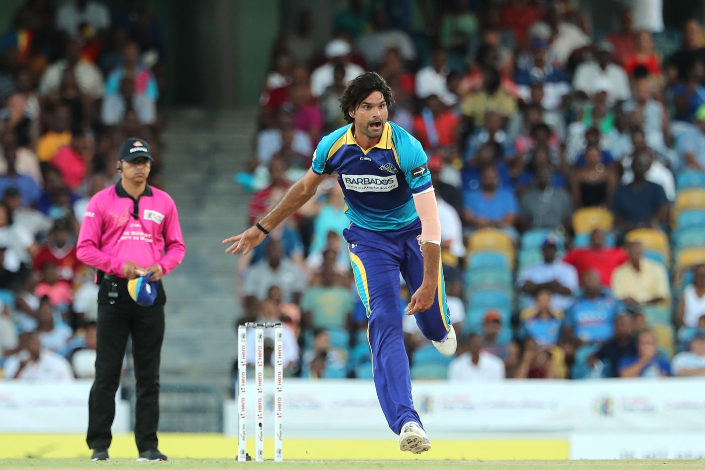 Mohammad Irfan in his follow through
