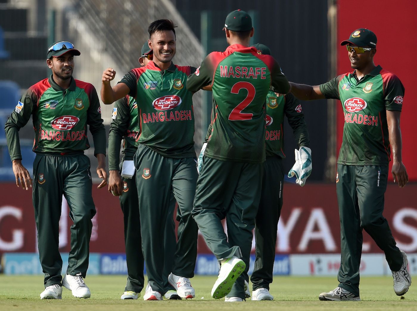 Abu Hider is congratulated after his early strikes