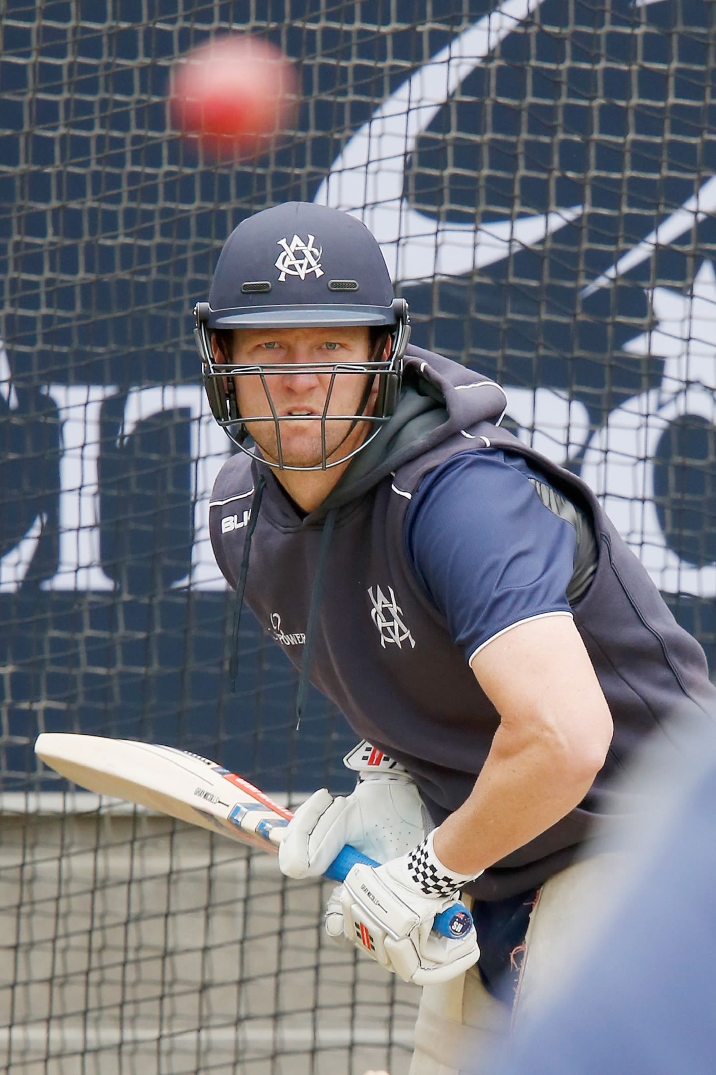 Cameron White bats in the nets