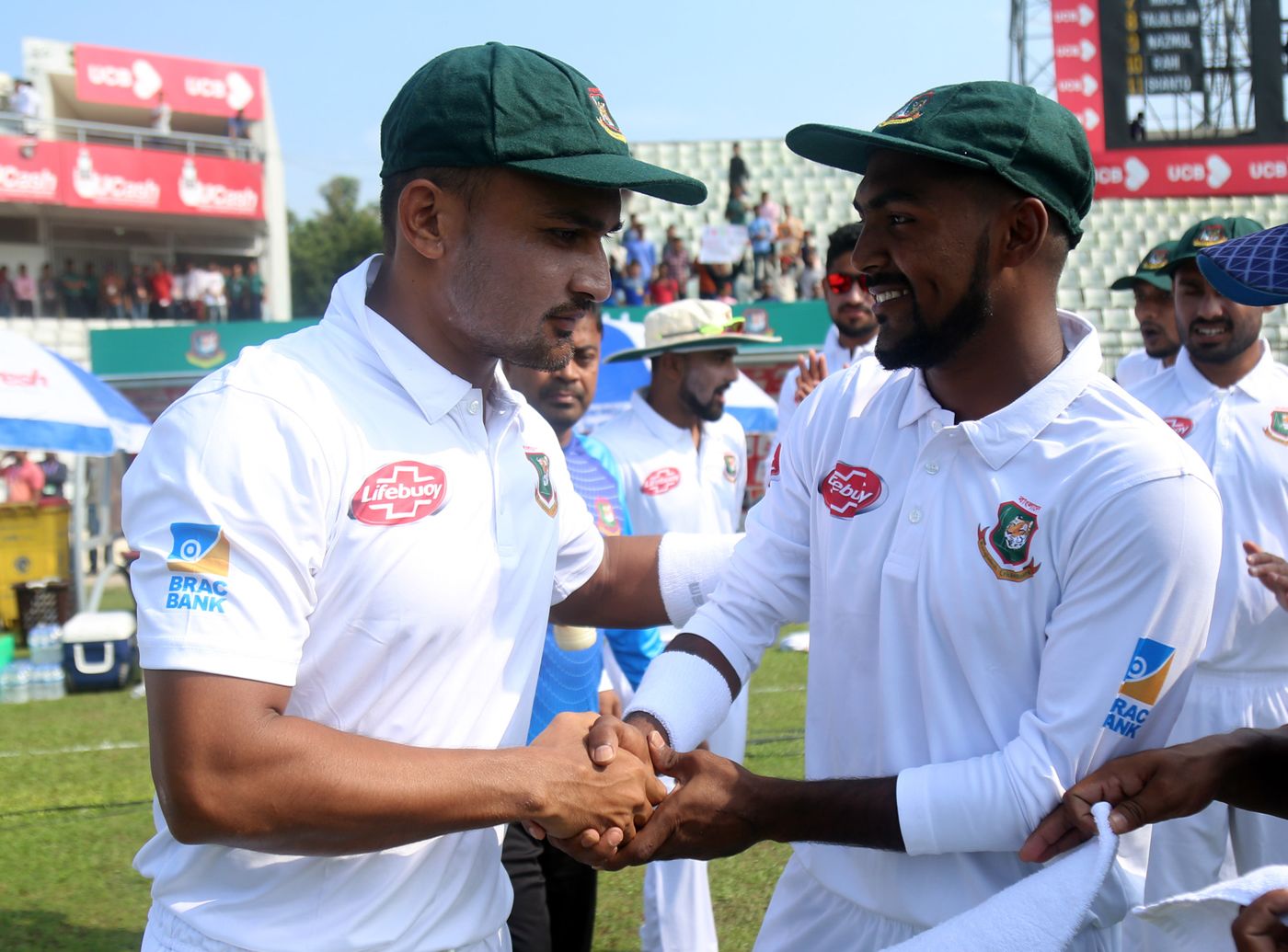 Ariful Haque and Nazmul Islam made their Test debuts