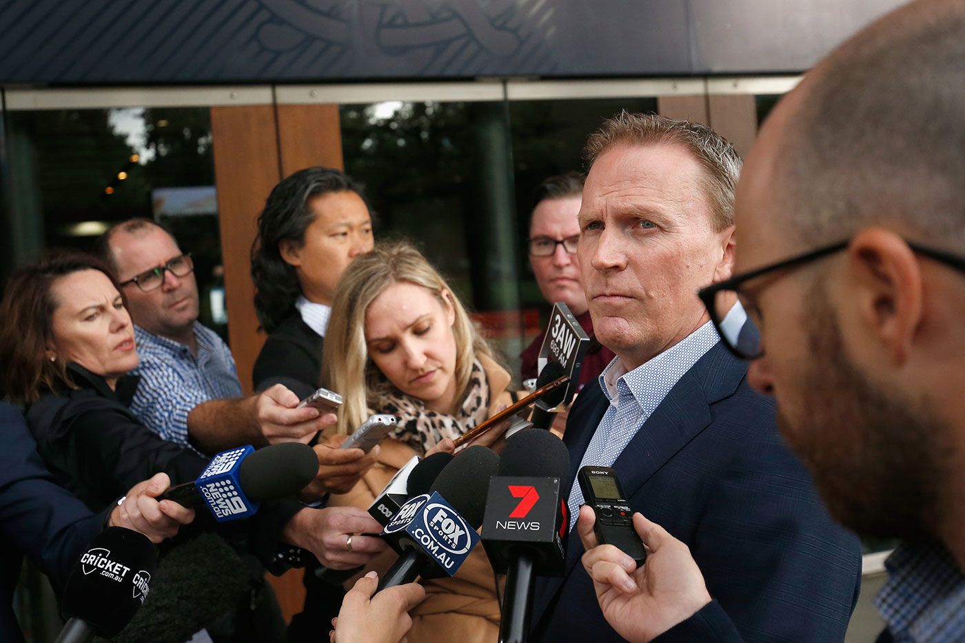Kevin Roberts, the Cricket Australia CEO, addresses the media