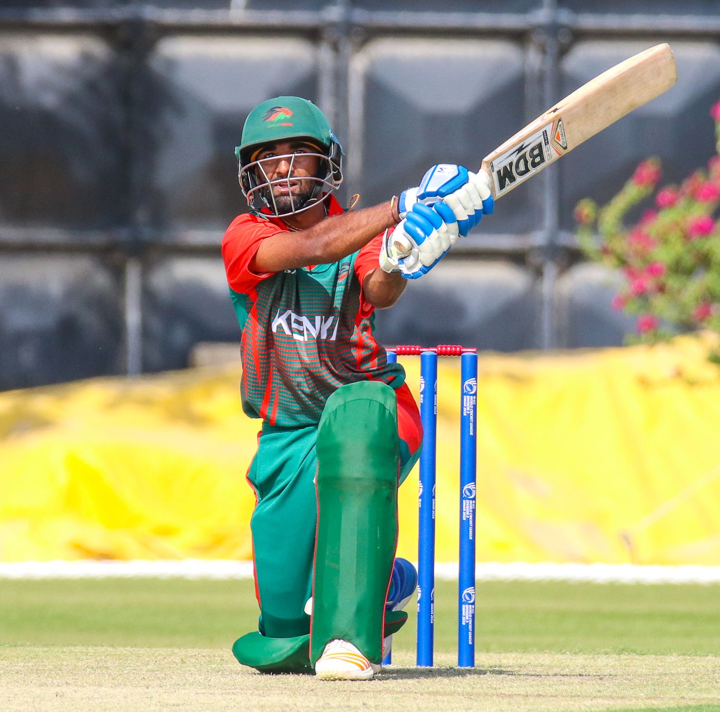 Sachin Bhudia slogs a six over long-on