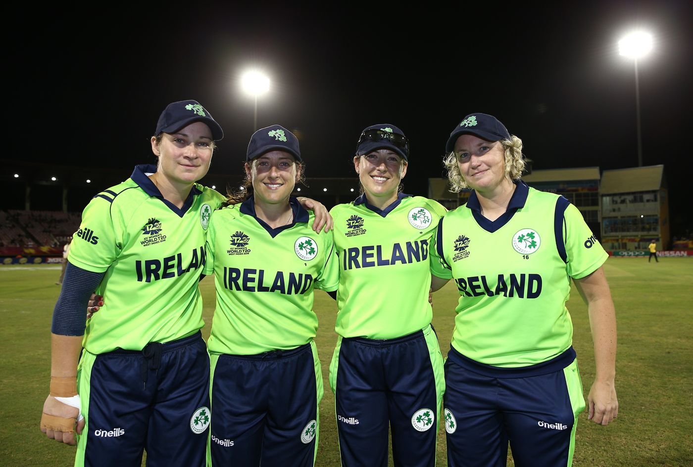 Clare Shillington, Isobel Joyce, Cecelia Joyce and Ciara Metcalfe sport a smile after retiring from international cricket