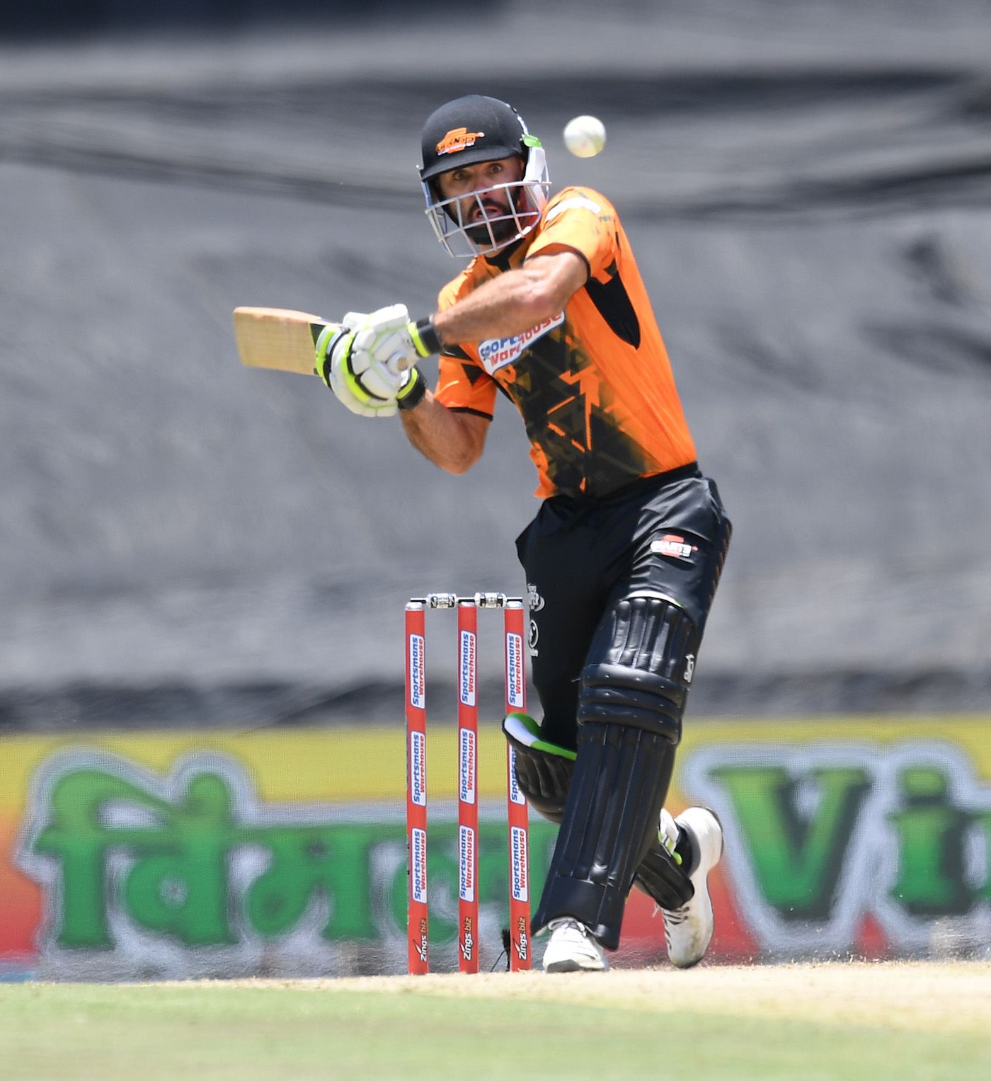 Marco Marais shapes to smash the ball away