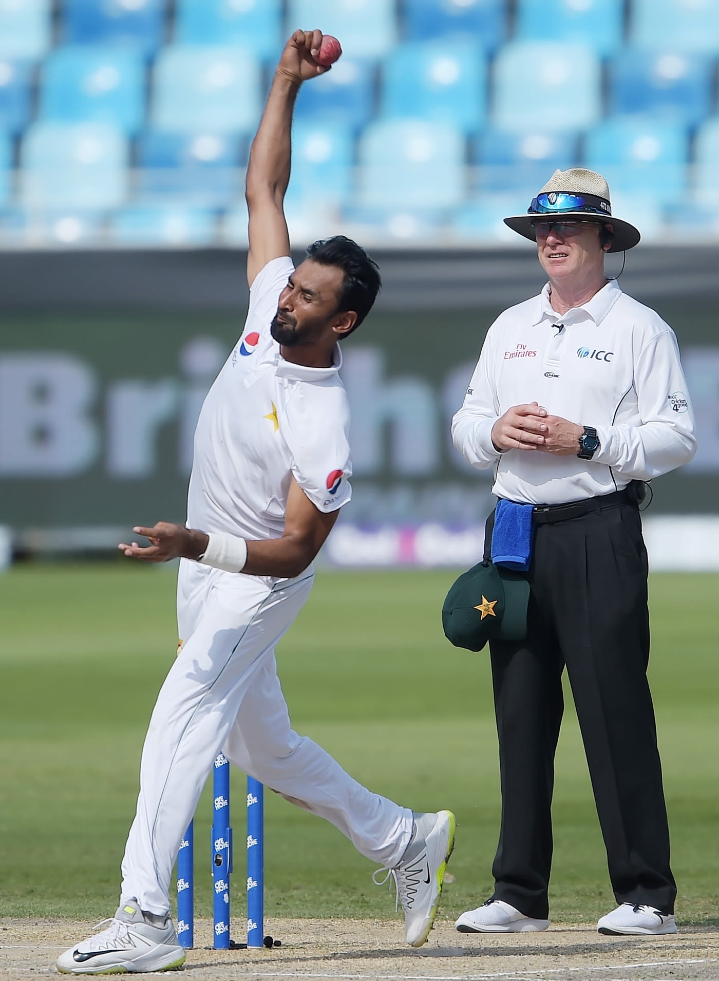 Bilal Asif sends one down
