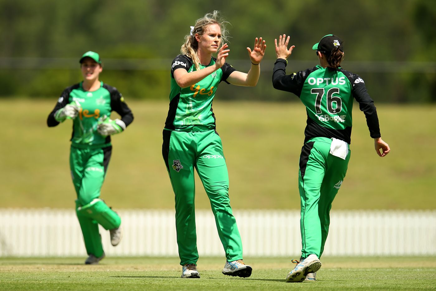 Holly Ferling celebrates a wicket
