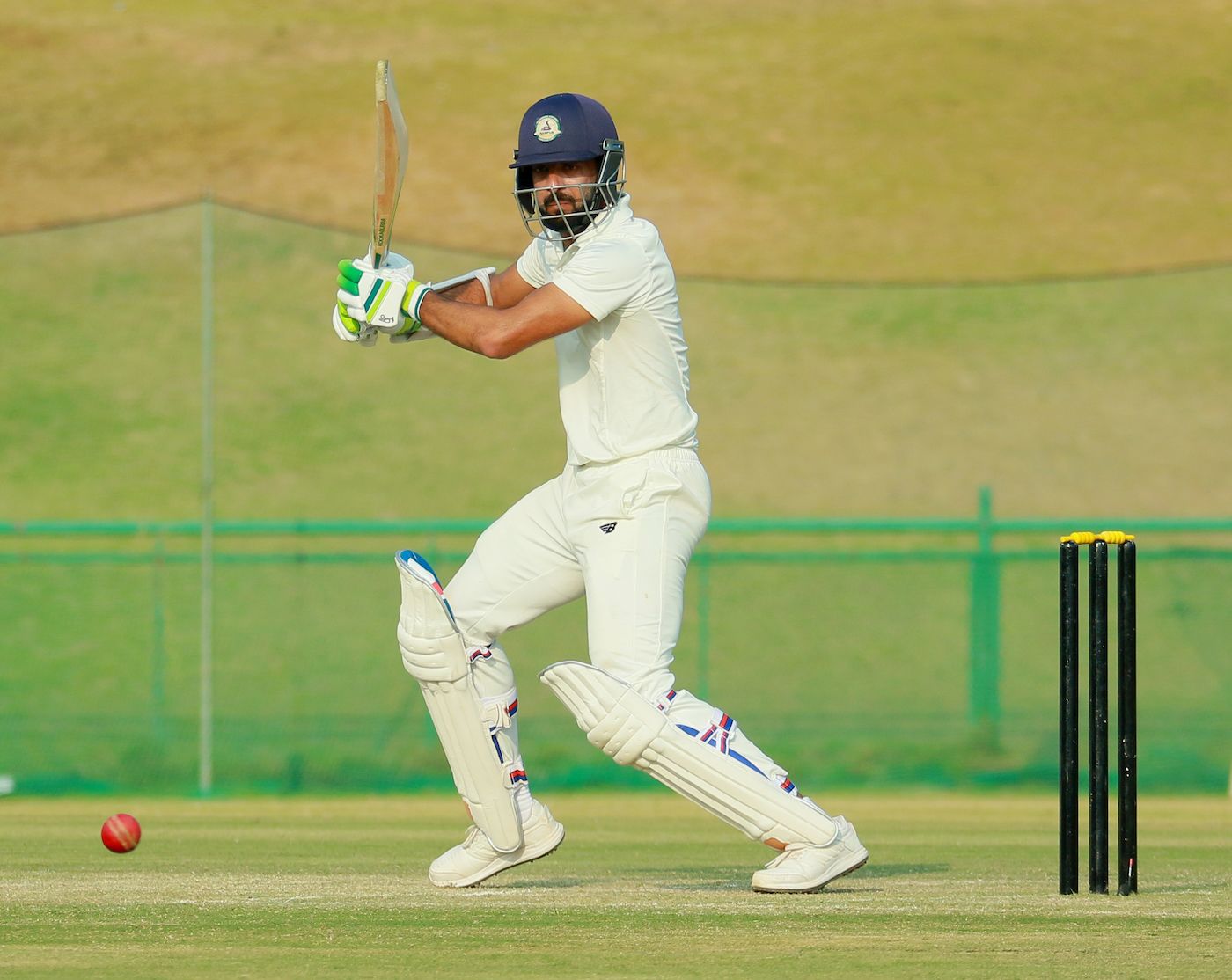 Faiz Fazal steers the ball into the off side