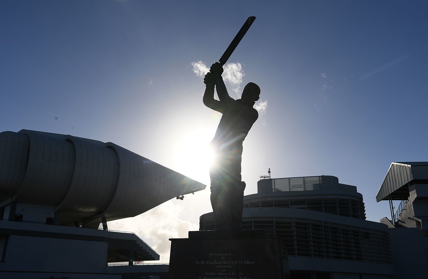 The statue of Sir Garfield Sobers outside the Kensington Oval