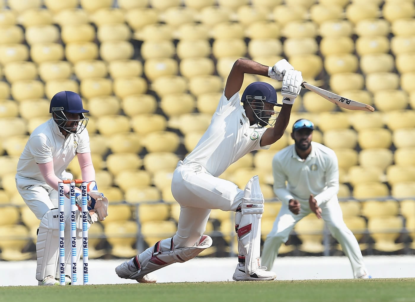 Akshay Karnewar plays a shot