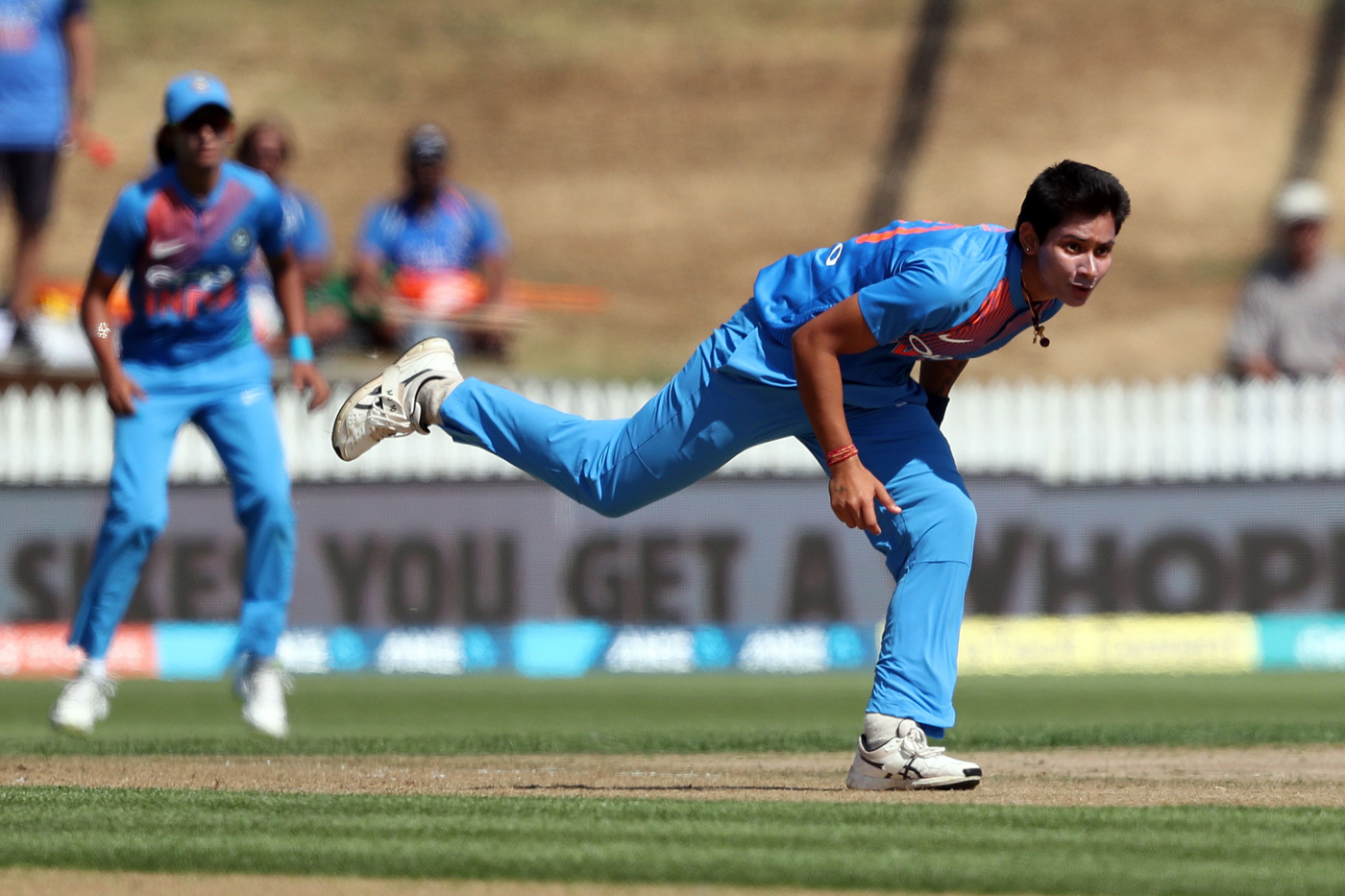 Mansi Joshi in her follow through