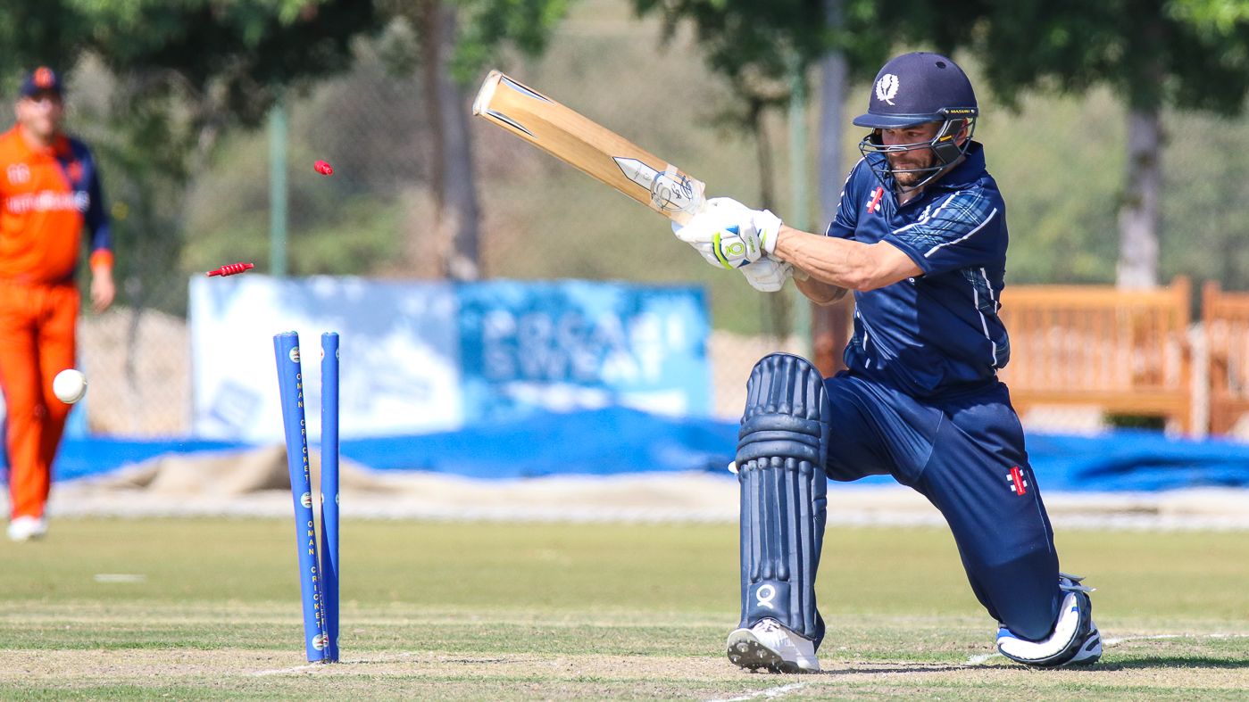 Craig Wallace is bowled after missing an attempted reverse shot