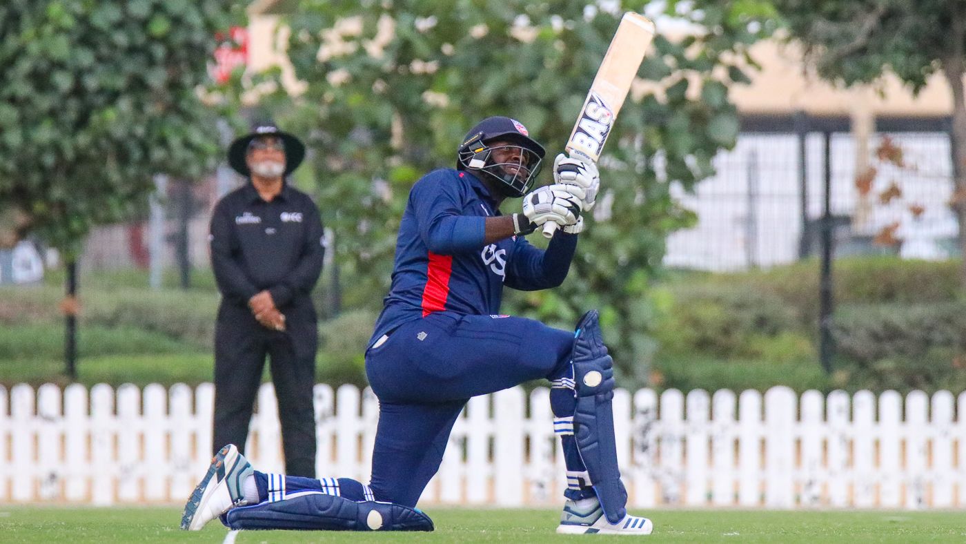 Steven Taylor completes a slog sweep over midwicket for six