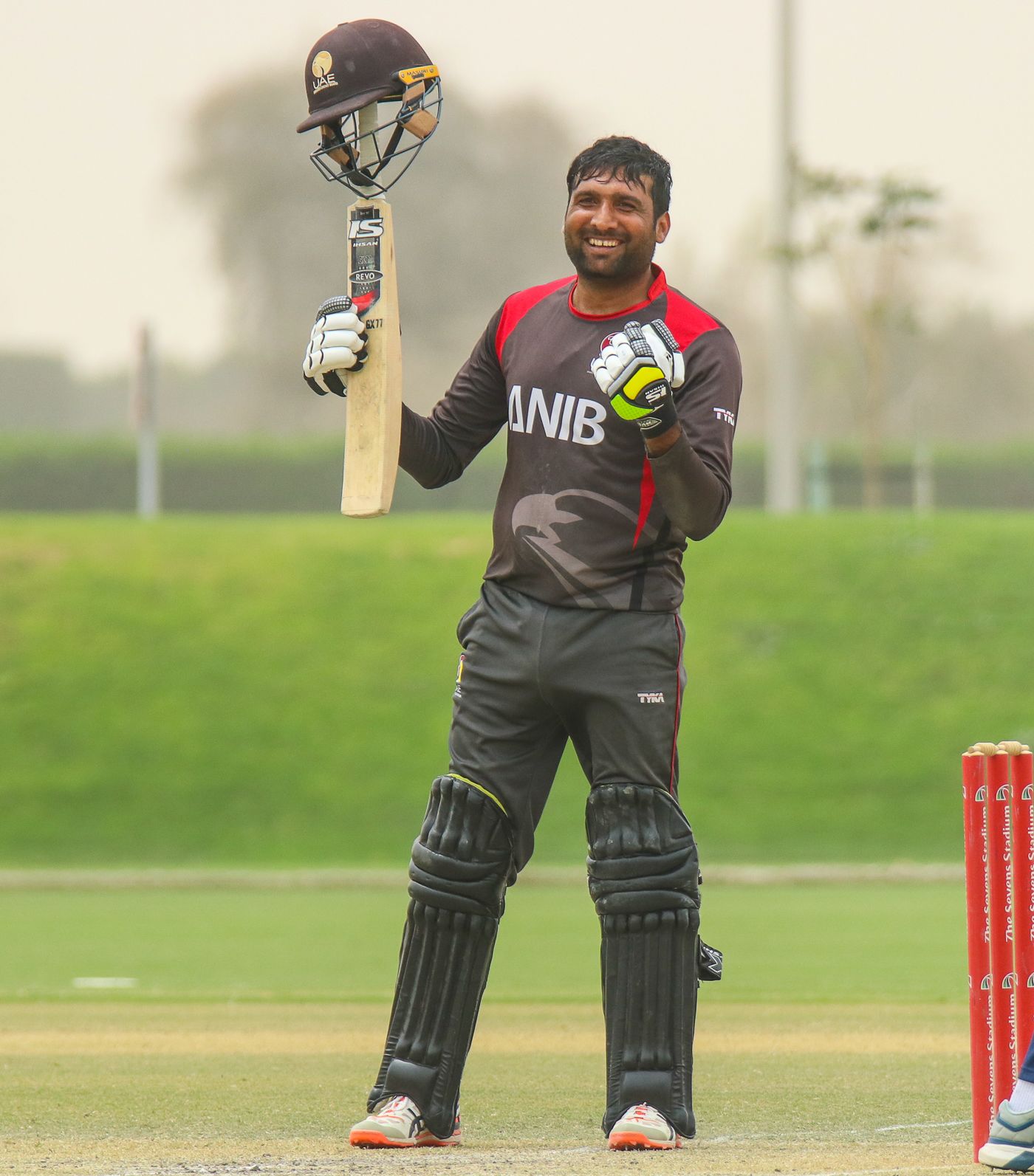 Ghulam Shabber imitates Chris Gayle after bringing up a ton