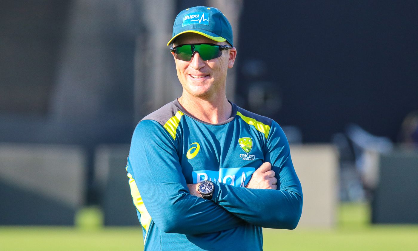 Assistant coach Brad Haddin surveys the scene during a training session