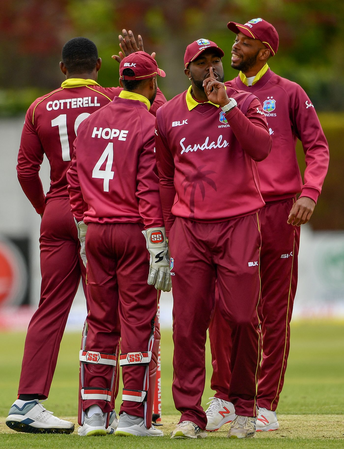 Ashley Nurse has a message for the dismissed batsman