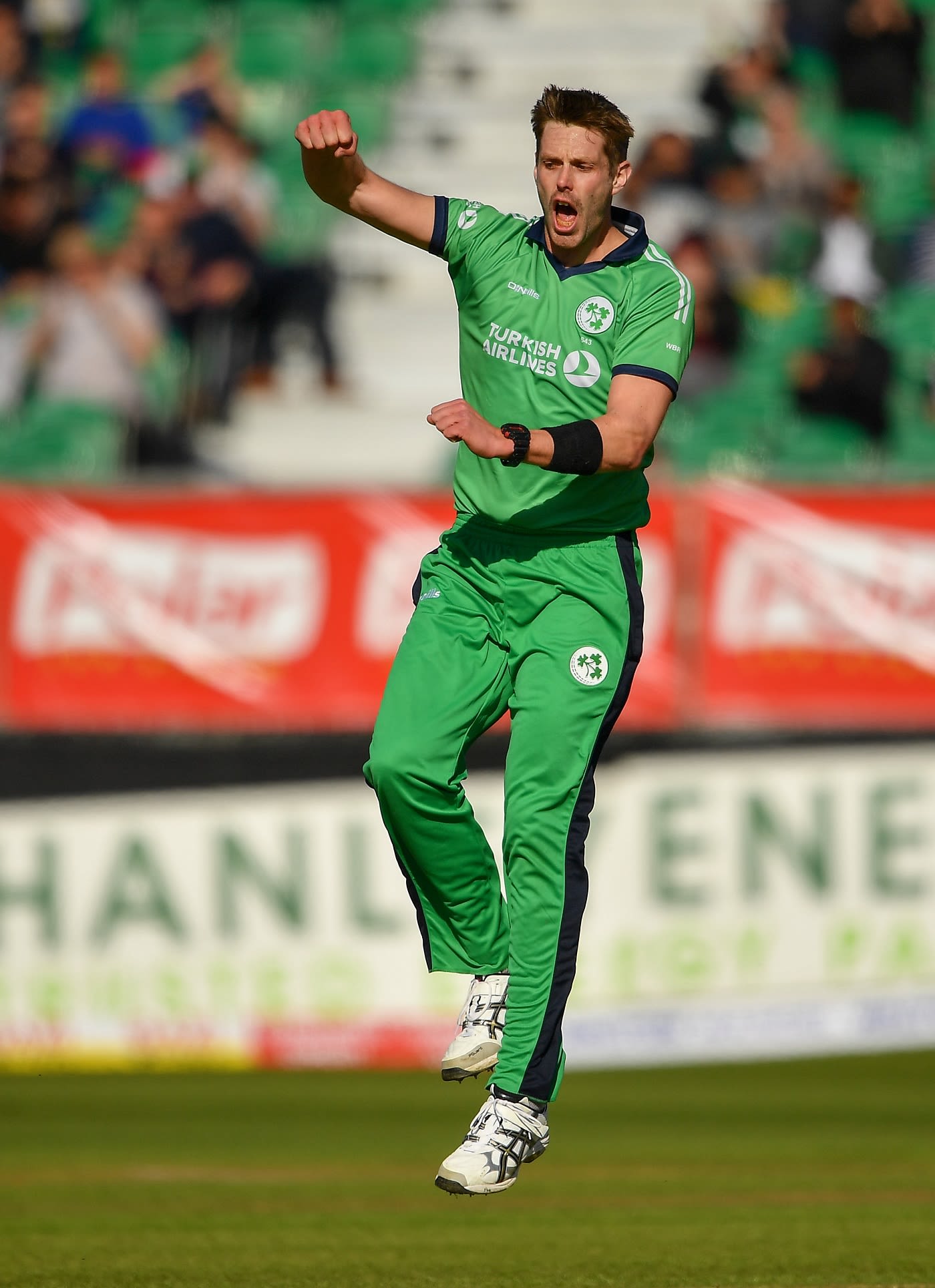 Boyd Rankin is pumped after striking for Ireland