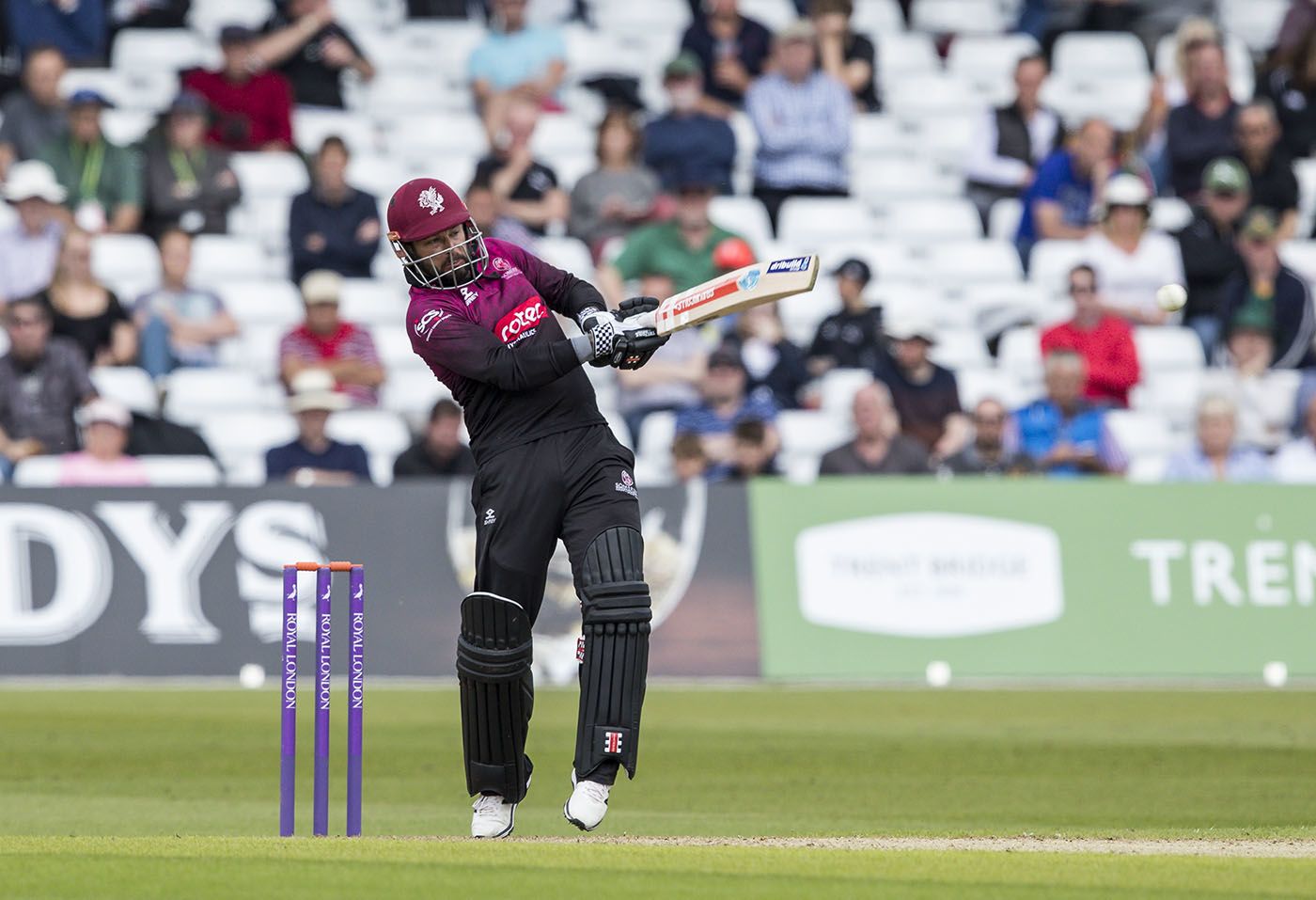Peter Trego pulls on his way to top-scoring for Somerset