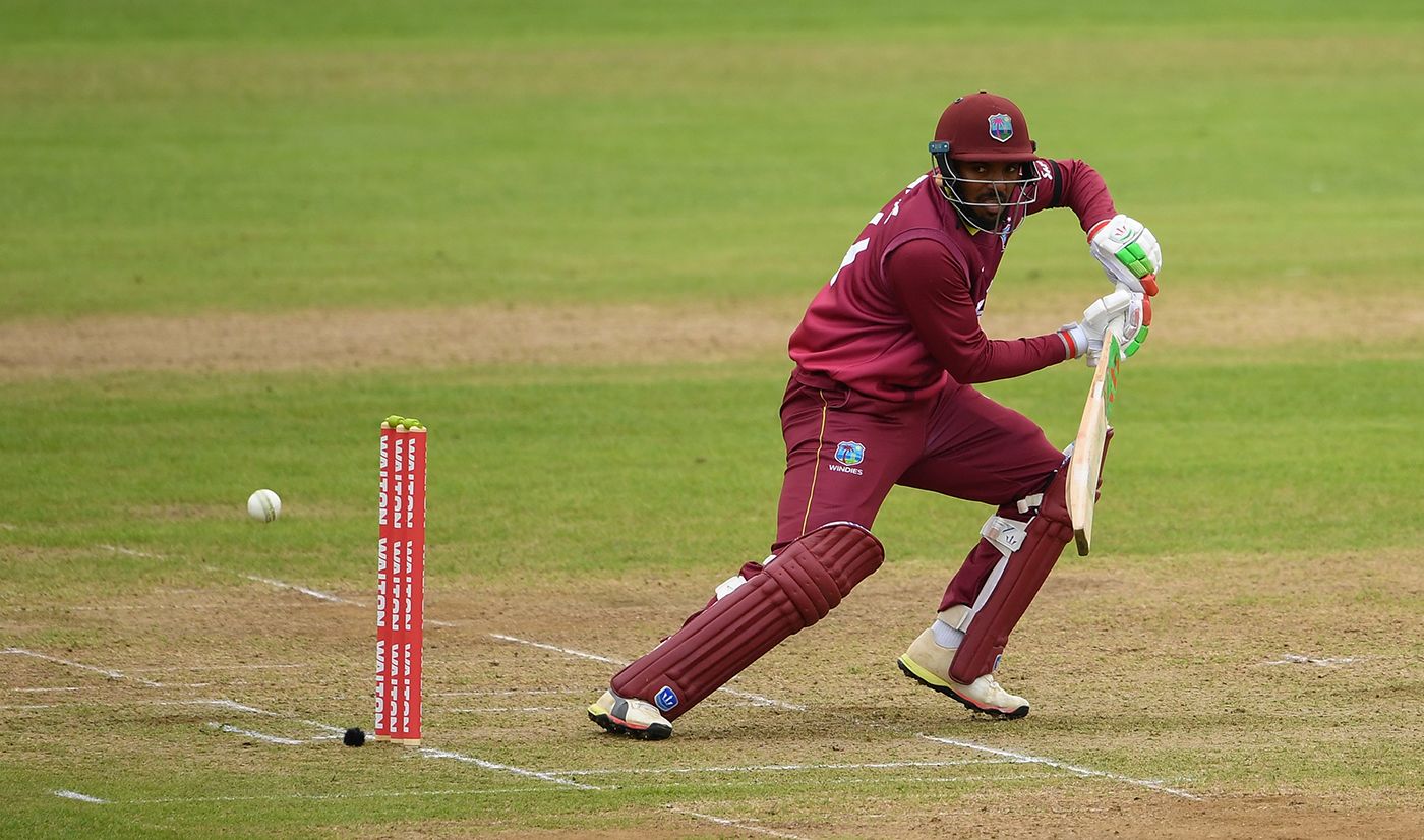Sunil Ambris steers one down to third man