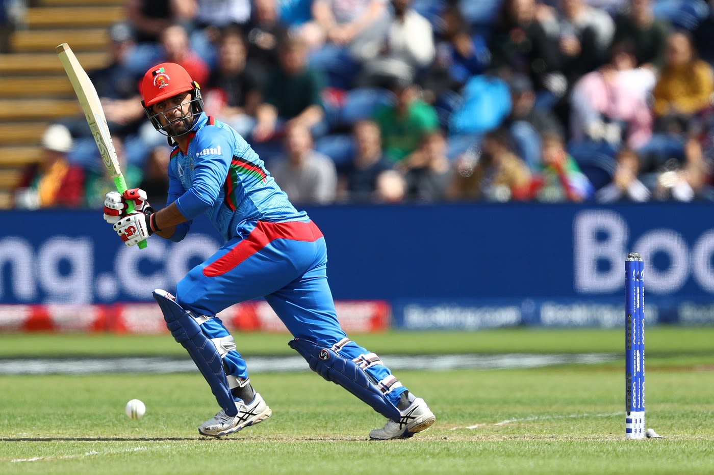 Noor Ali Zadran plays a shot