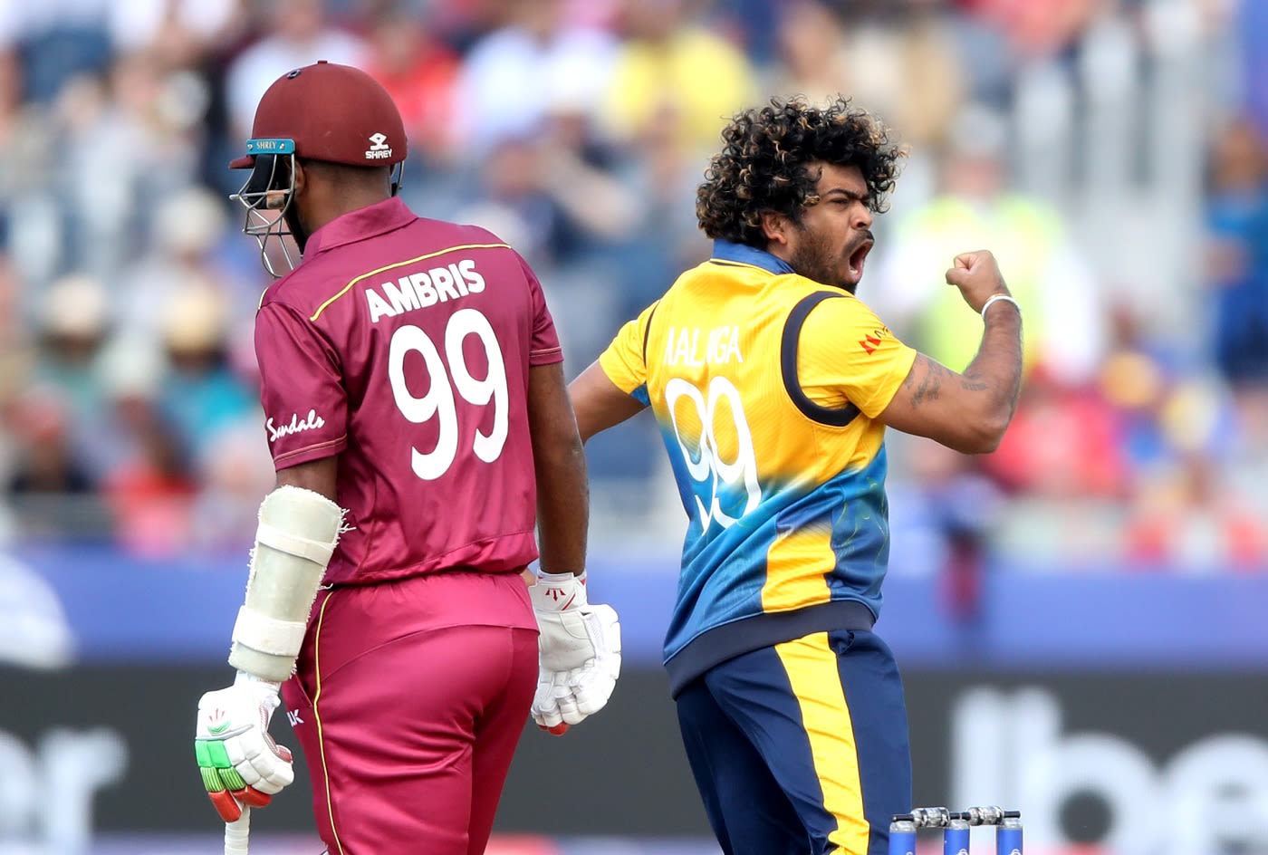 Lasith Malinga dismissed Sunil Ambris cheaply