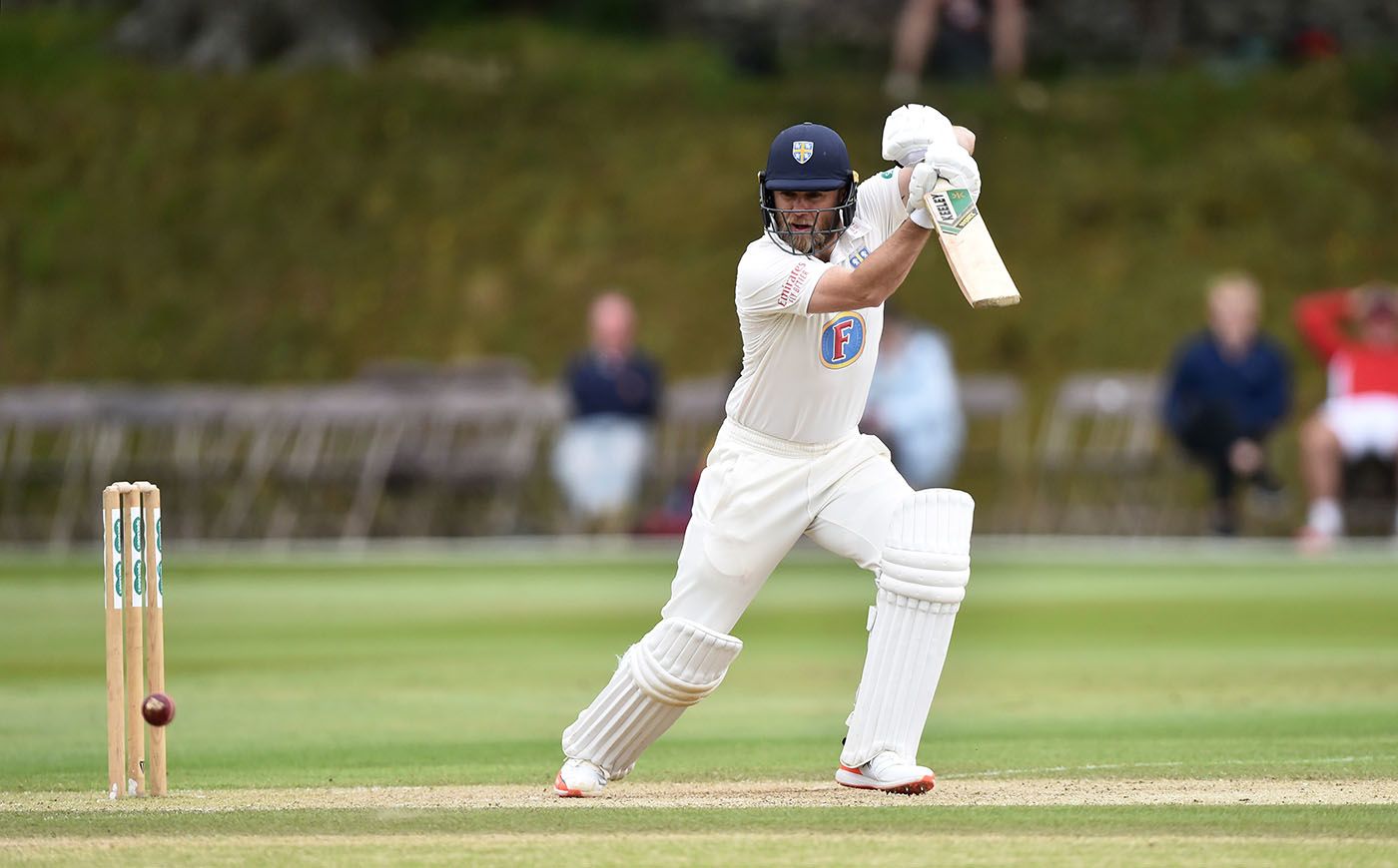 Nathan Rimmington plays a cover drive