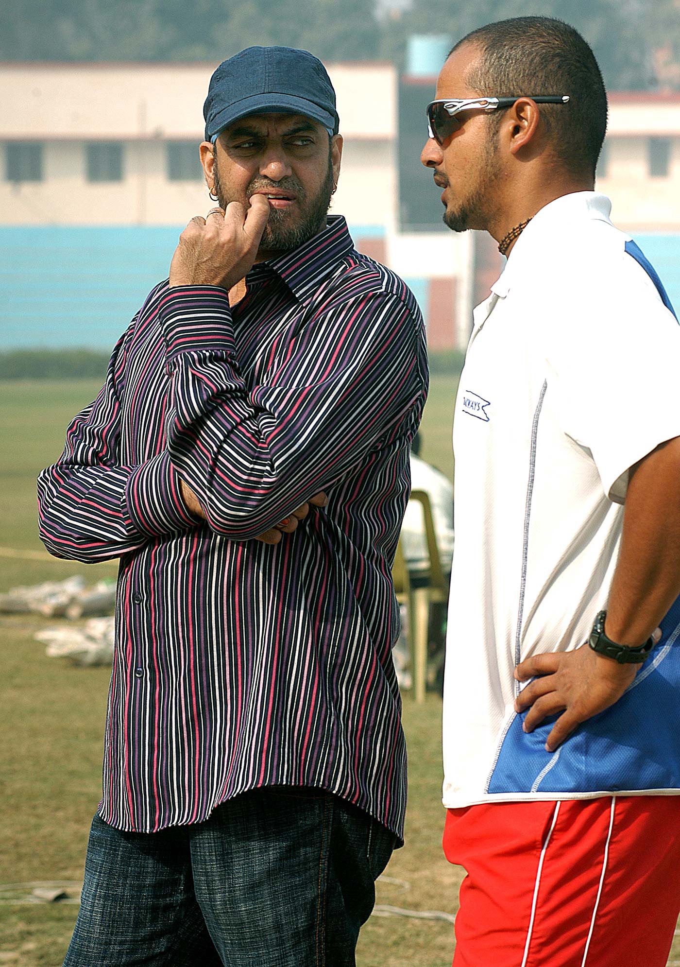 Maninder Singh with Murali Kartik