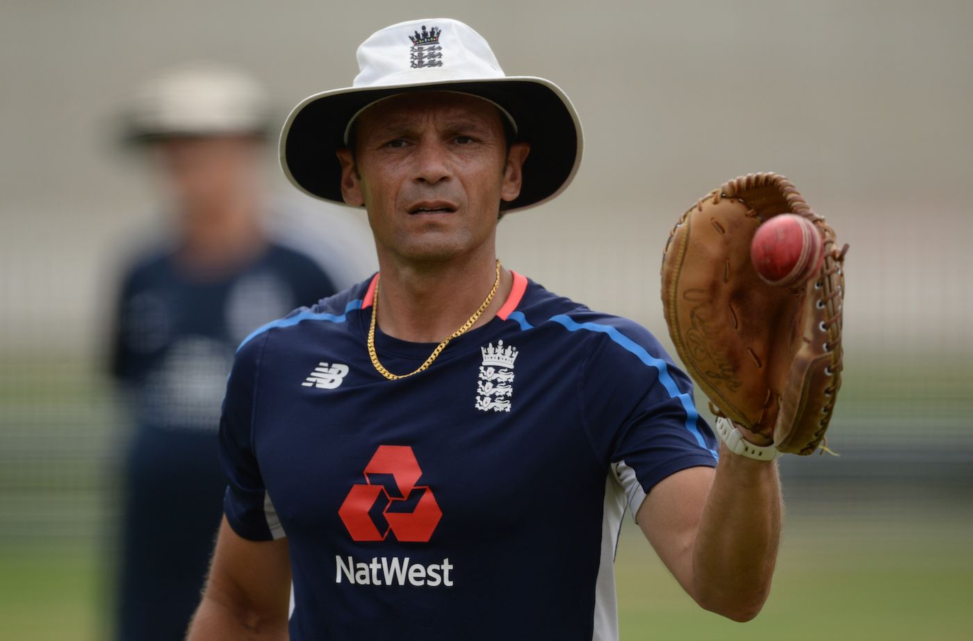 England batting coach Mark Ramprakash participates in a training session
