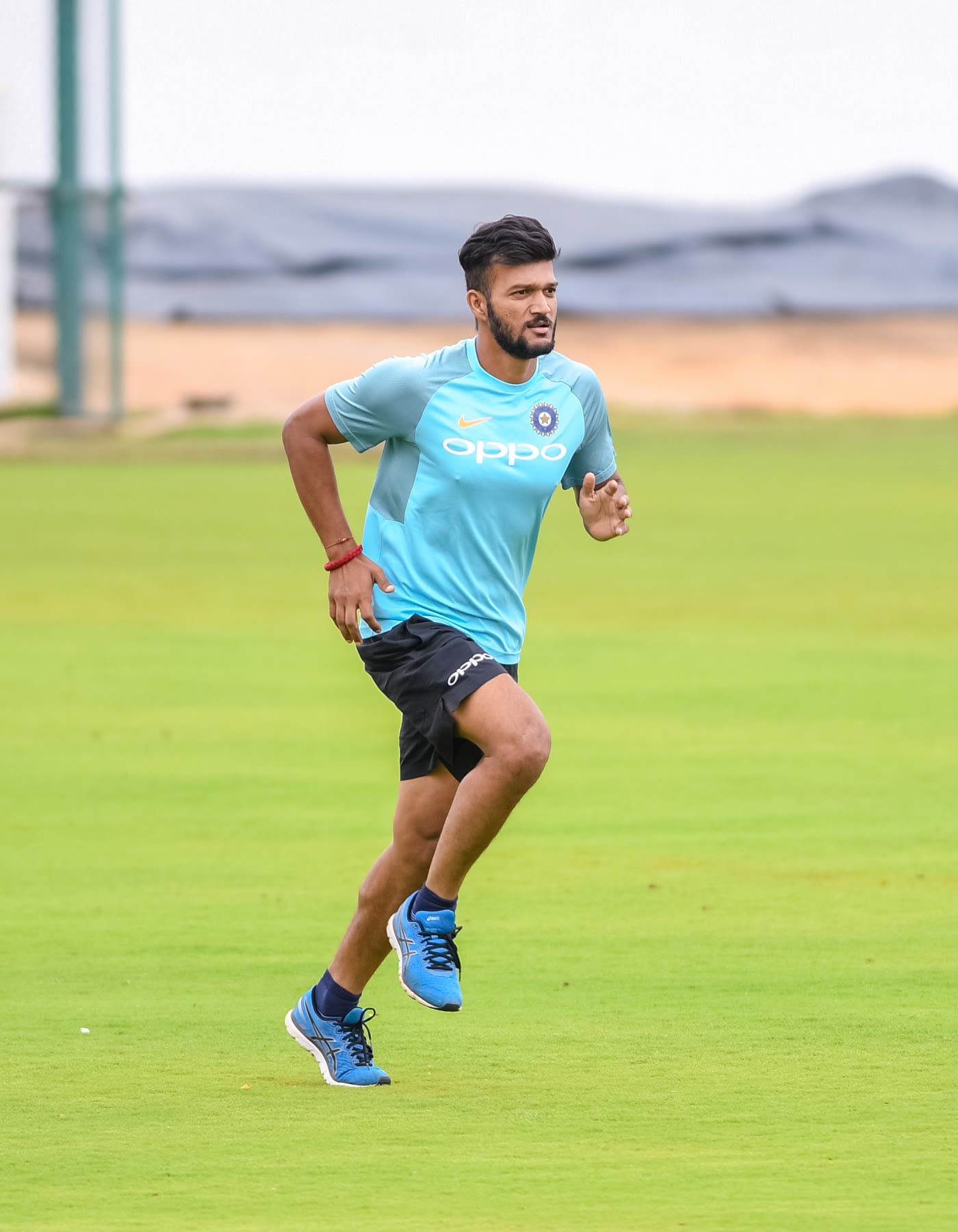 Jalaj Saxena warms up