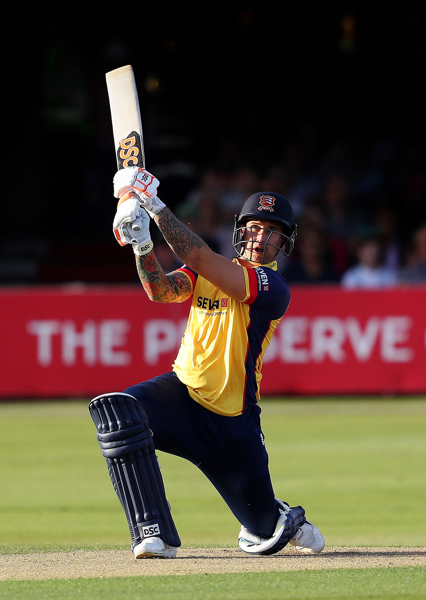 Cameron Delport goes down the ground