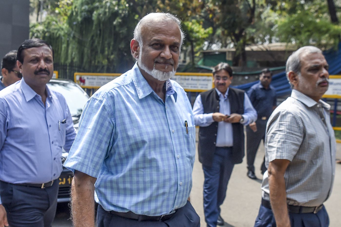 Brijesh Patel arrives at the BCCI headquarters
