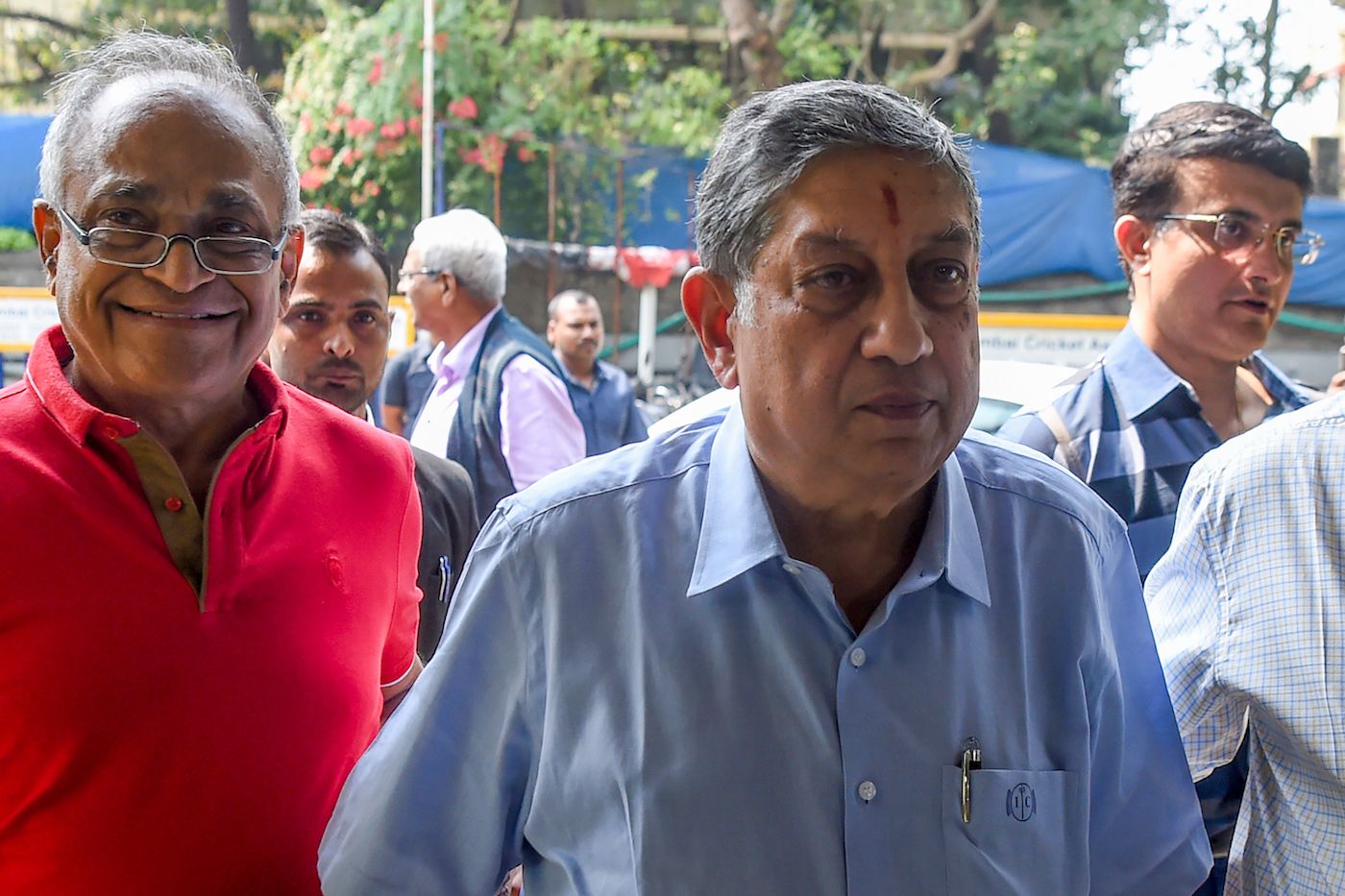 N Srinivasan and Niranjan Shah enter the BCCI headquarters