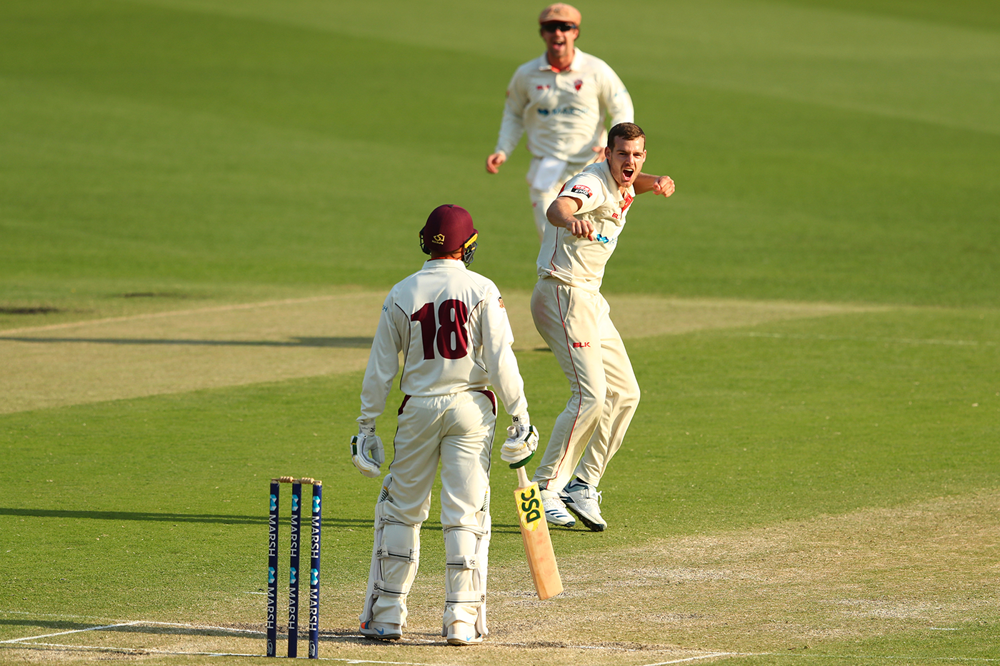 Nick Winter removed Usman Khawaja for a duck although the batsman wasn't happy with the decision