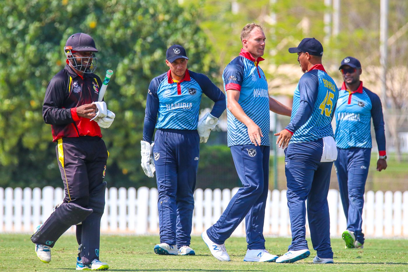 Christi Viljoen produced a double-wicket over in the 13th that included Tony Ura