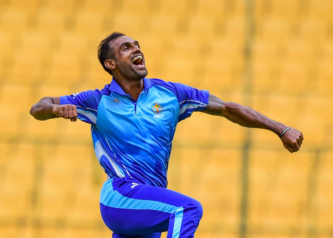 Abhimanyu Mithun picked up a hat-trick and his first List A five-for