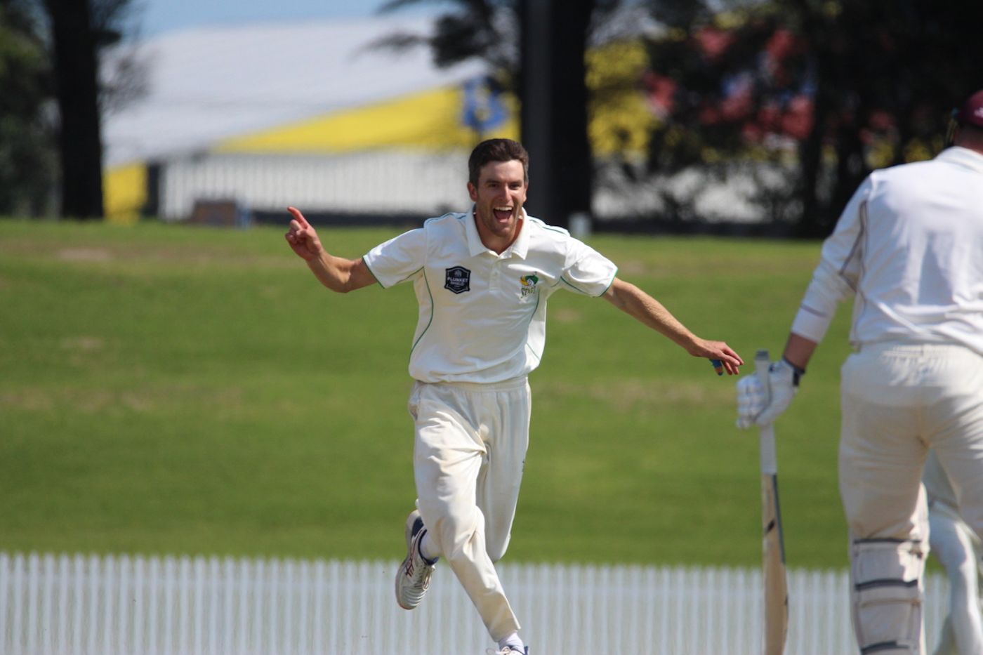 Brad Schmulian celebrates on his way to claiming career-best figures