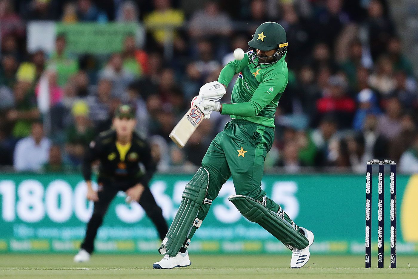 Haris Sohail fell to another leg-side heave