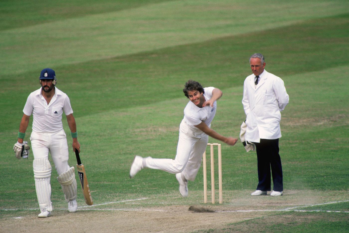 Geoff Boycott walks out to bat in his 100th Test