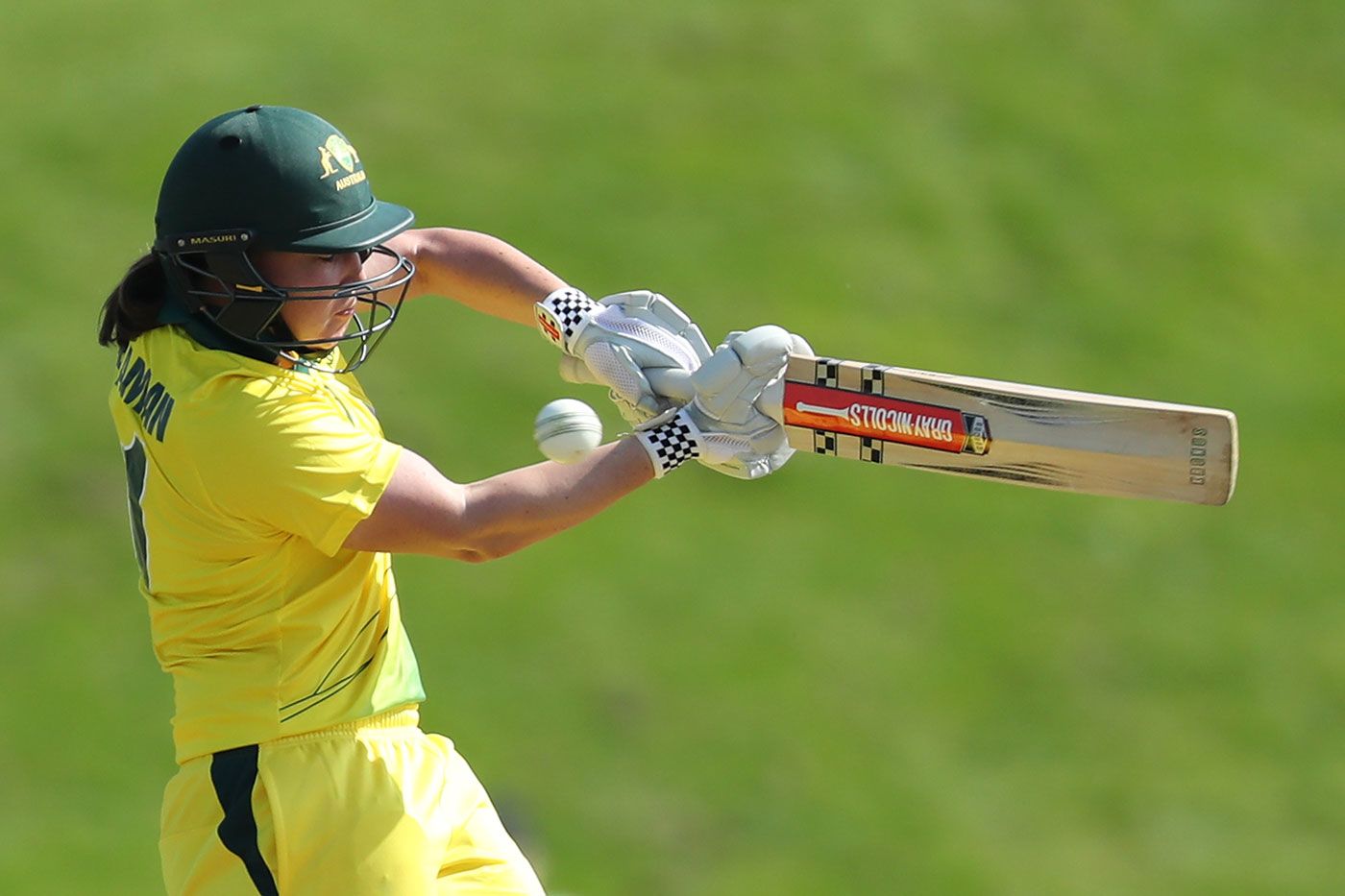 Rachel Trenaman playing for Australia in England