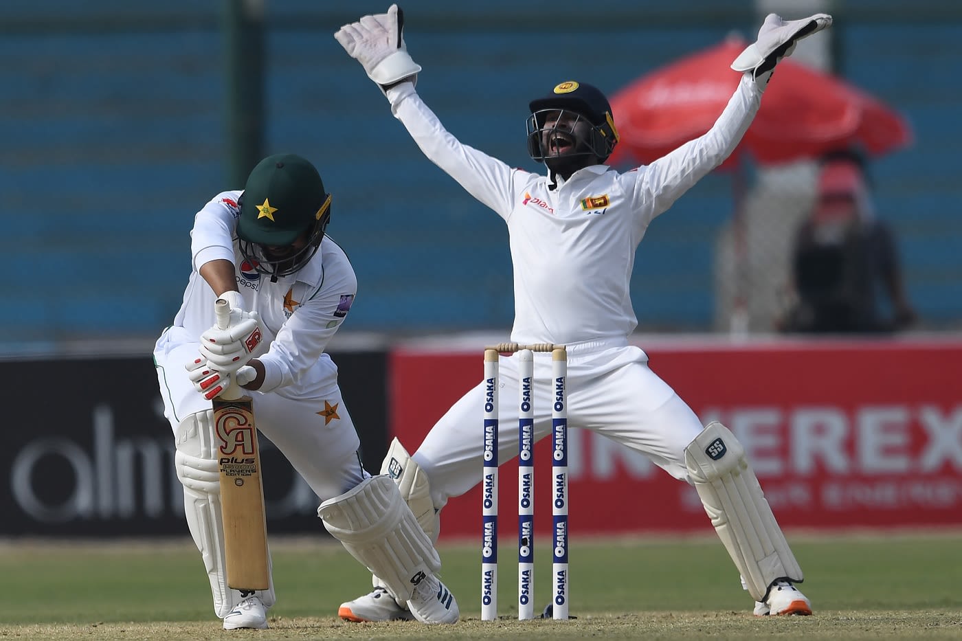 Haris Sohail is trapped in front