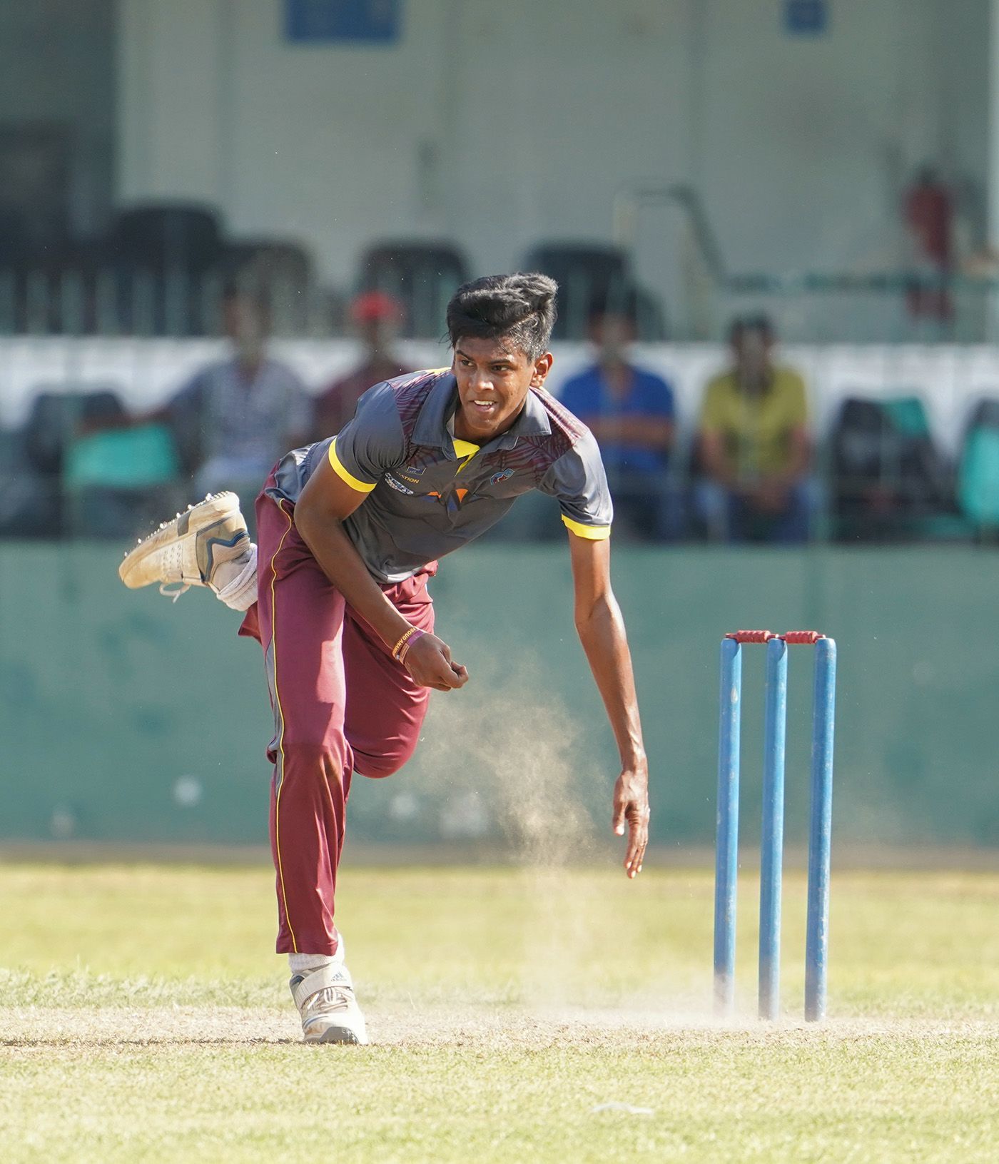 Chamika Gunasekara in his followthrough