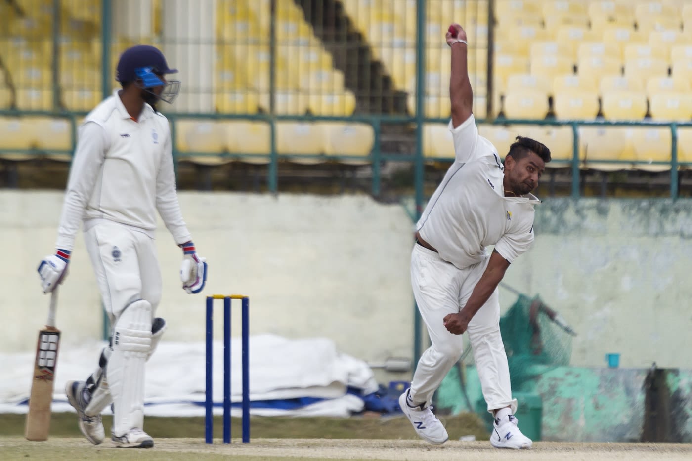 Pankaj Jaswal was the most impressive of the Himachal Pradesh bowlers