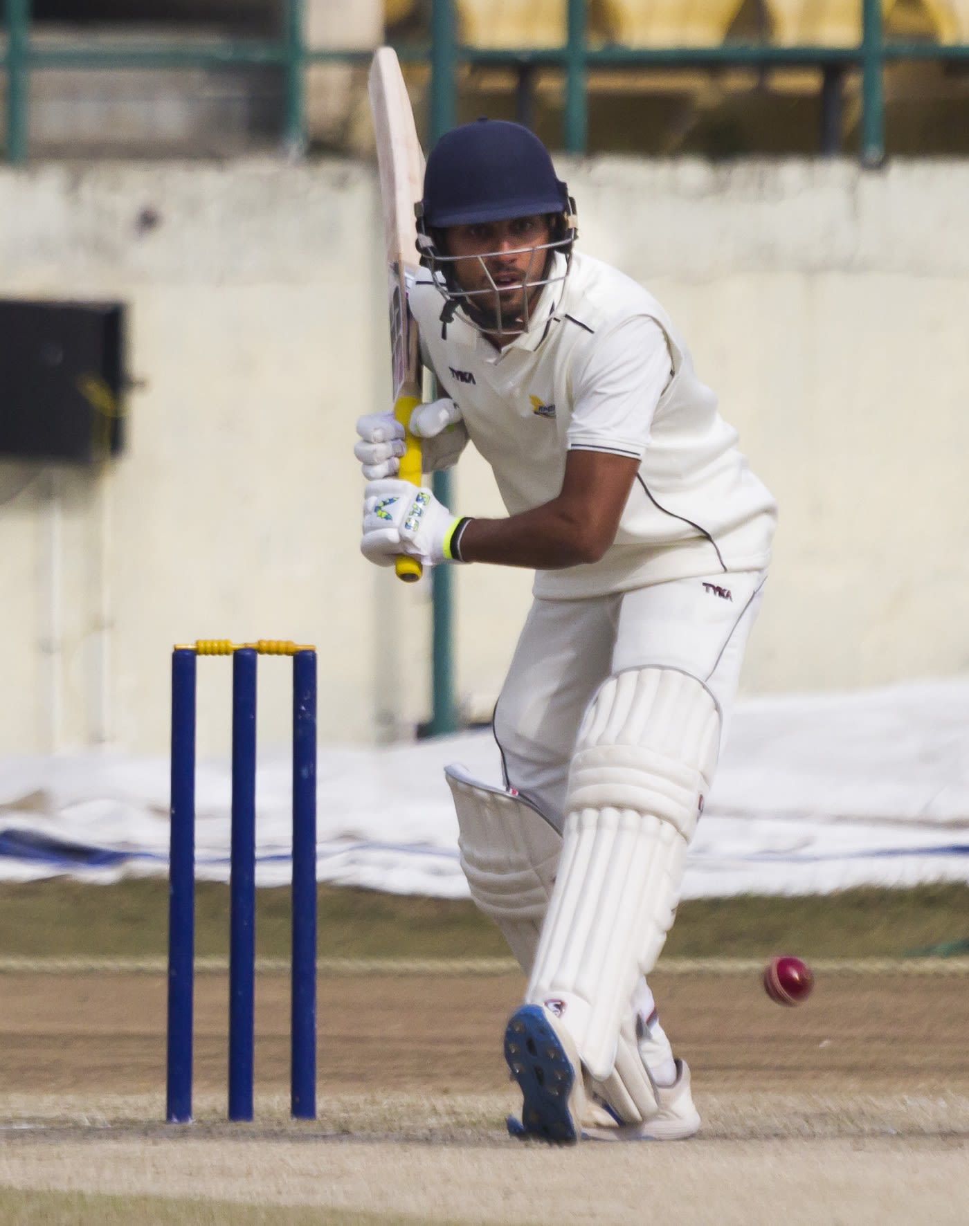 Priyanshu Khanduri gets into position to drive