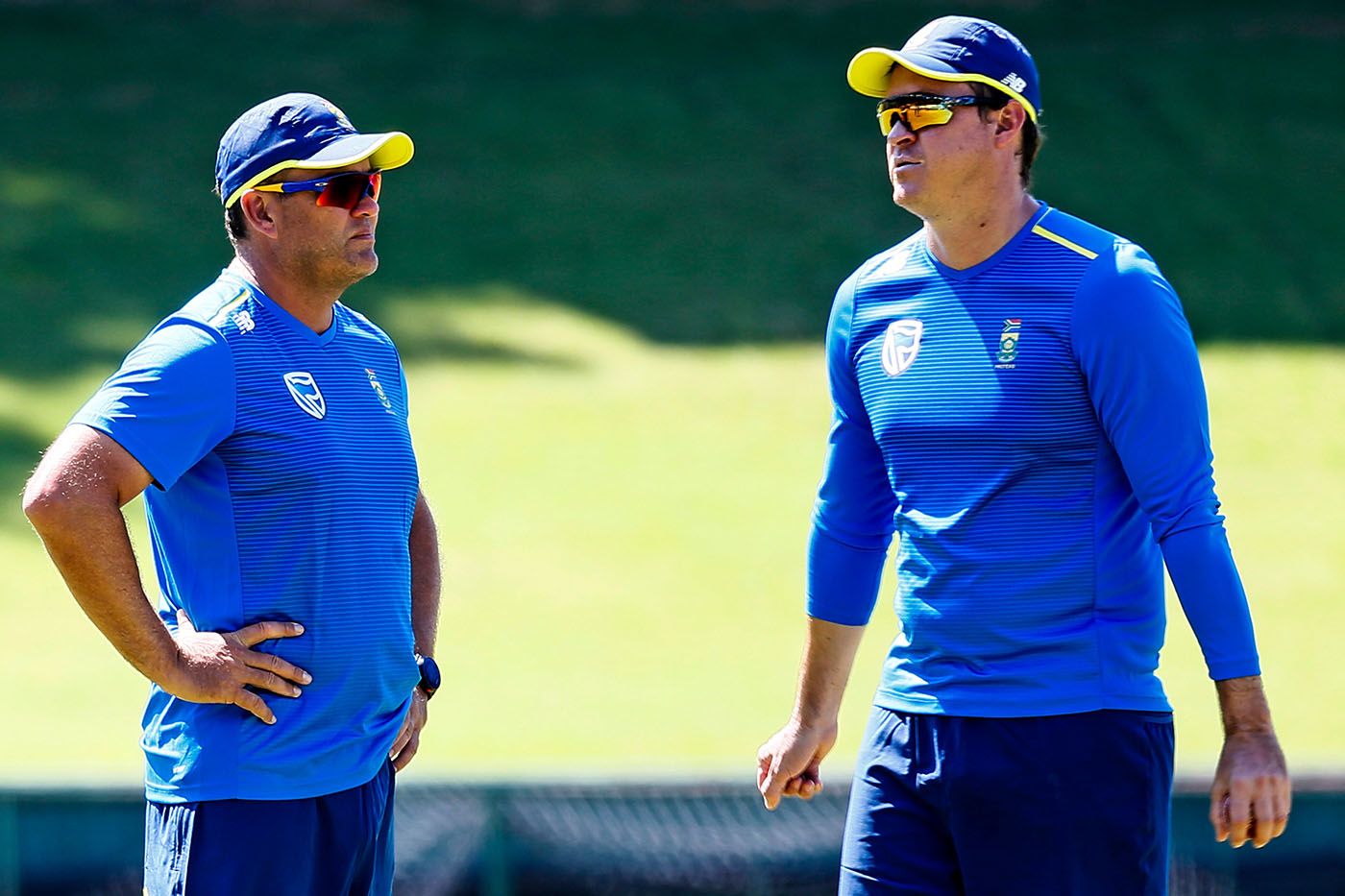 Jacques Kallis and Paul Harris at South Africa training