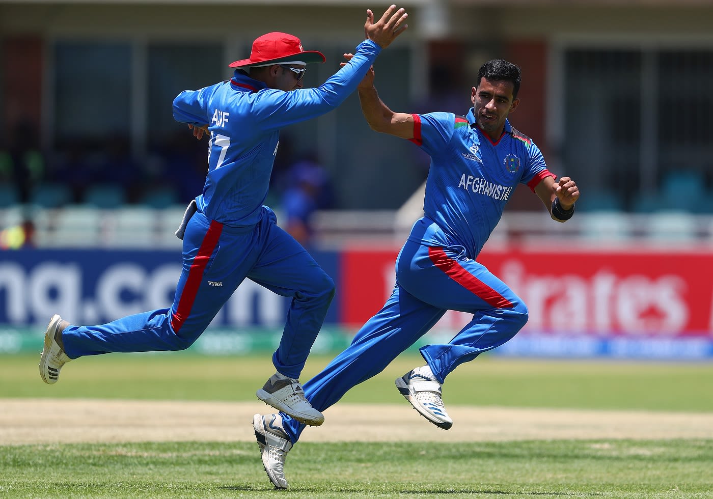 Shafiqullah Ghafari takes off in celebration