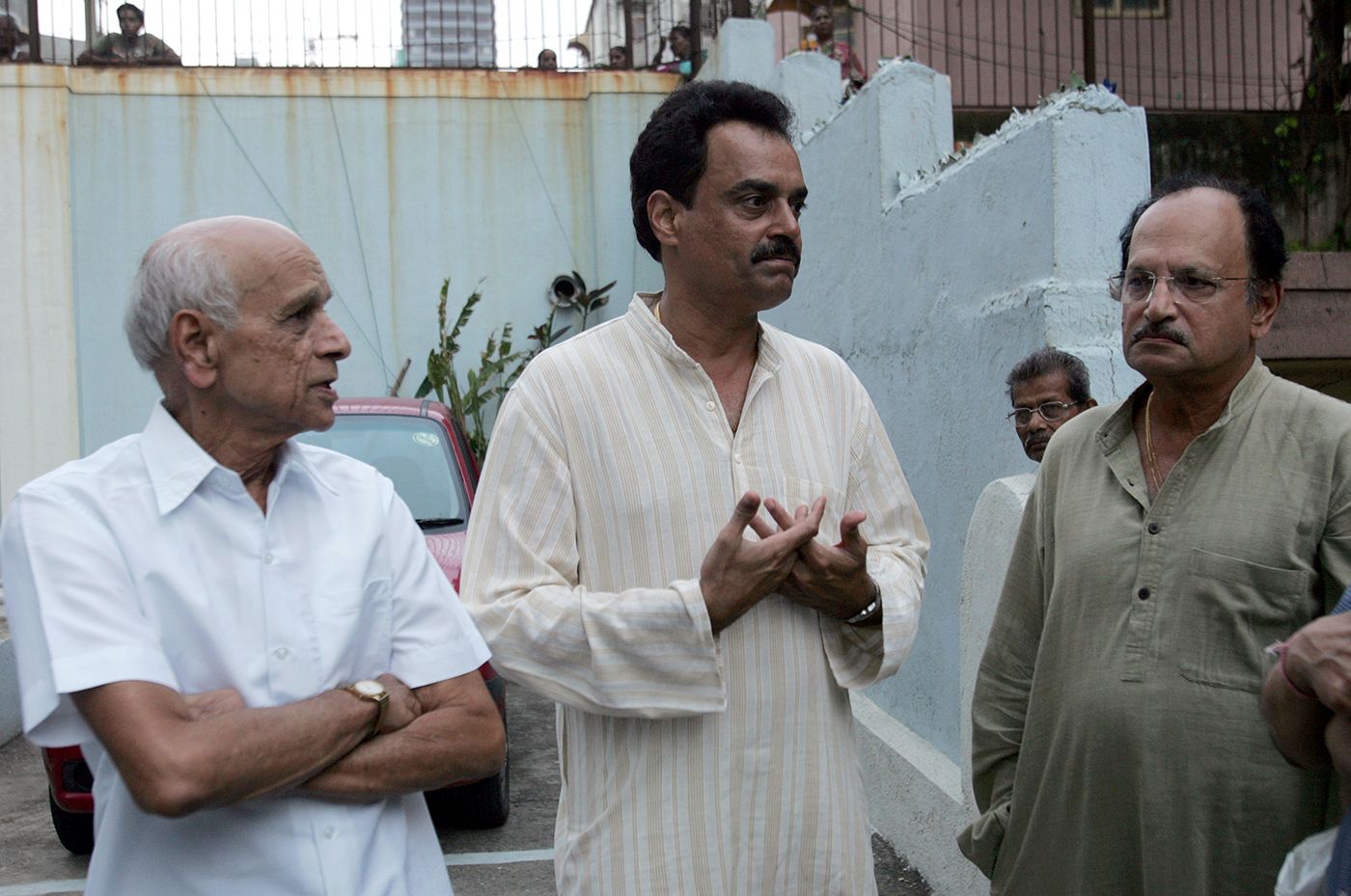 Bapu Nadkarni with fellow Mumbai and India stalwarts Dilip Vengsarkar and Ajit Wadekar