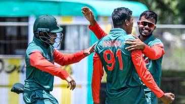 Rakibul Hasan five-for, Tanzid Hasan 80 propel Bangladesh to U-19 World Cup semi-final