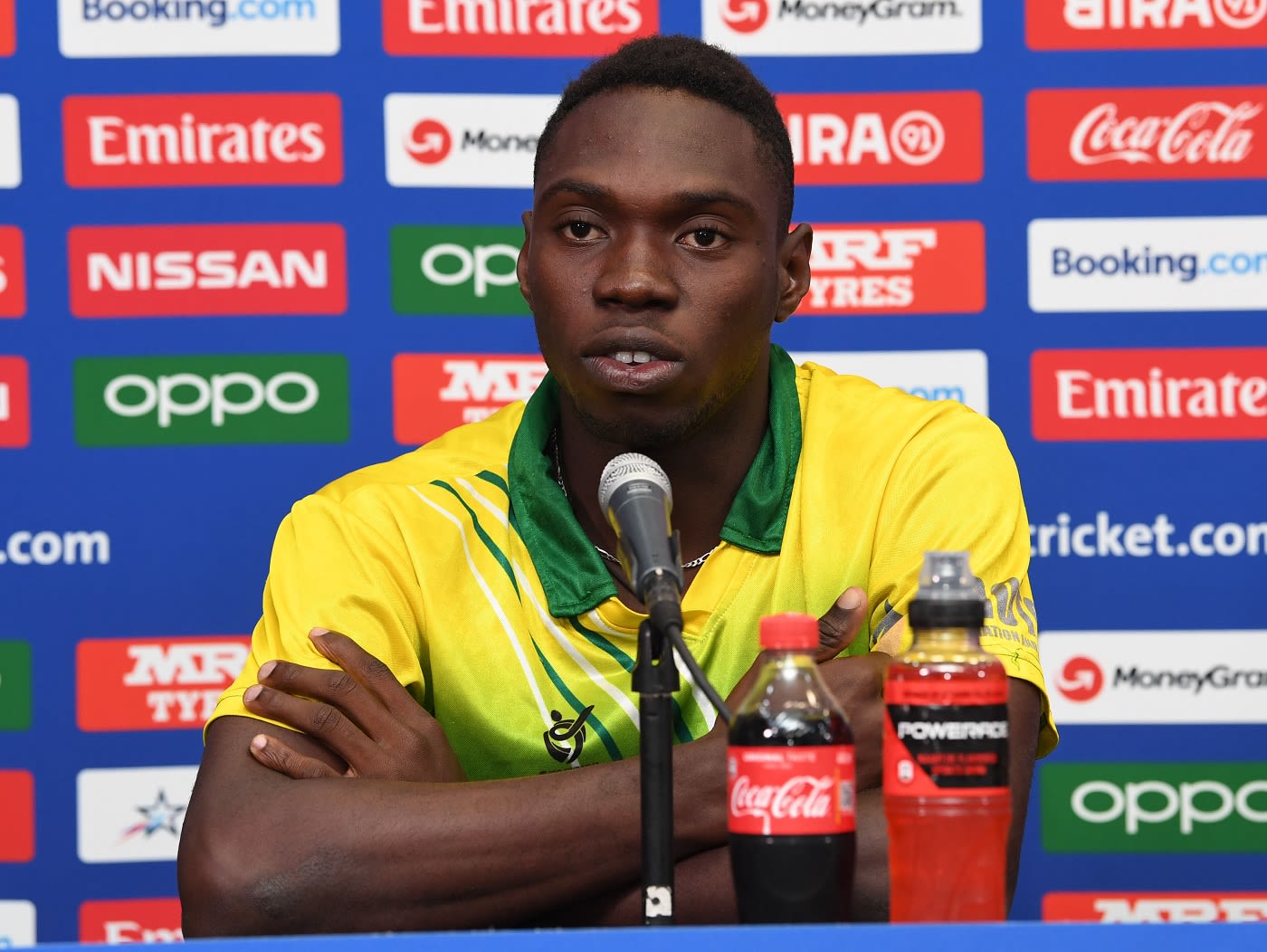 Nigeria captain Sylvester Okpe addresses the media