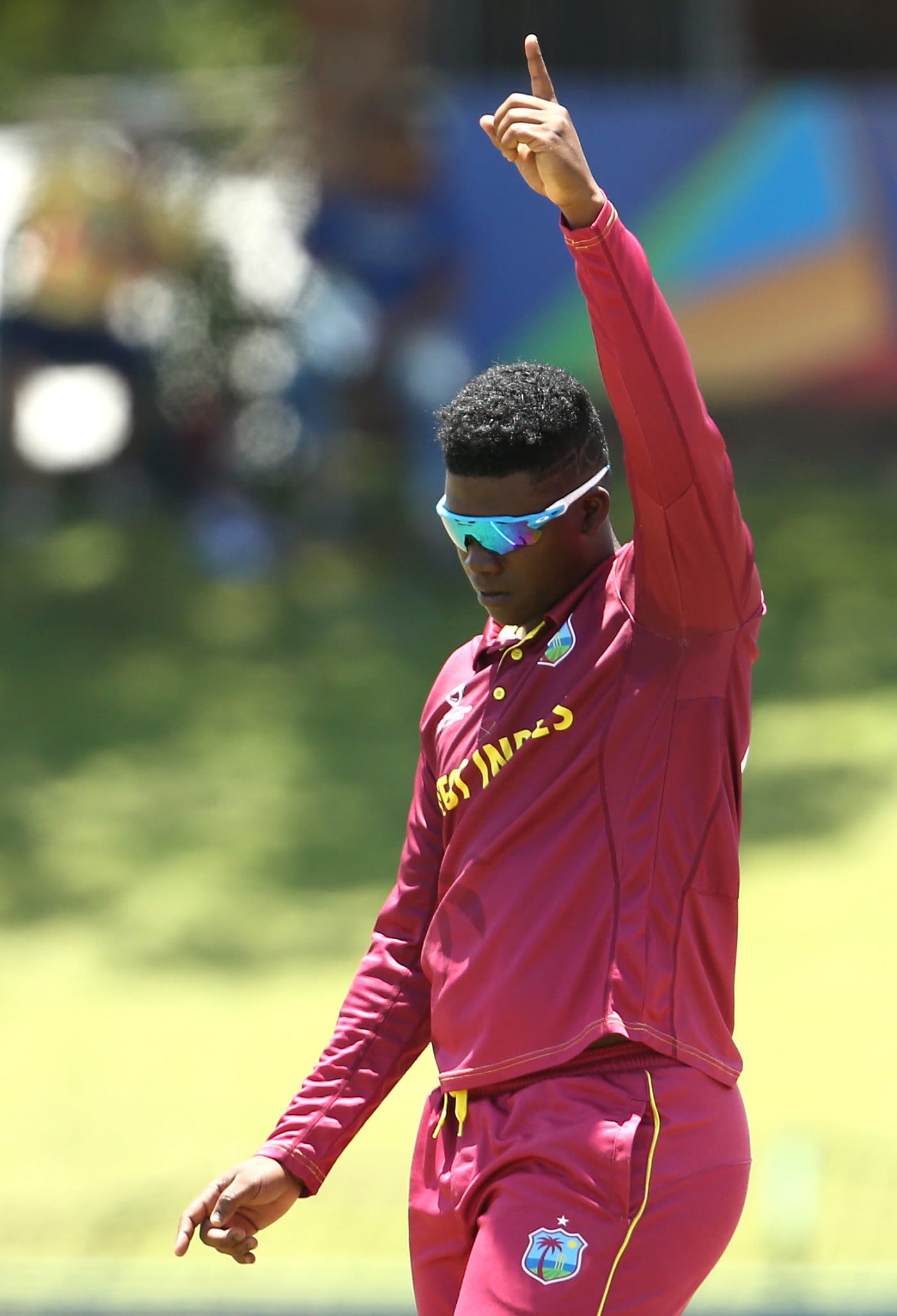 Ashmead Nedd celebrates a wicket