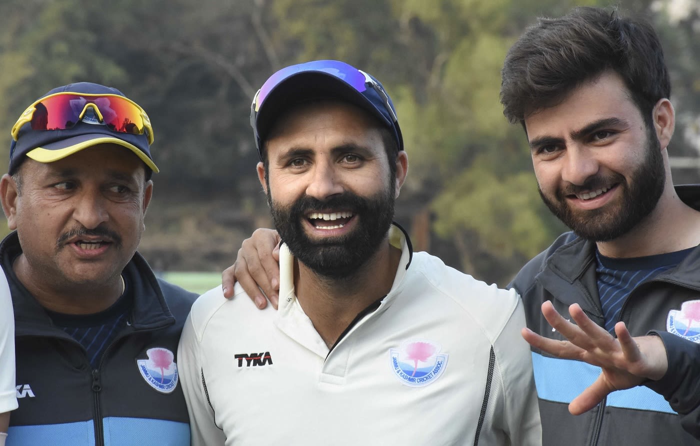 Parvez Rasool shares some smiles with team-mates after yet another Jammu & Kashmir victory